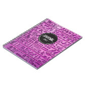 Alte ägyptische Hieroglyphen - Lila Notebook Notizblock (Linke Seite)