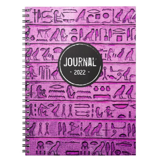 Alte ägyptische Hieroglyphen - Lila Notebook Notizblock (Vorderseite)