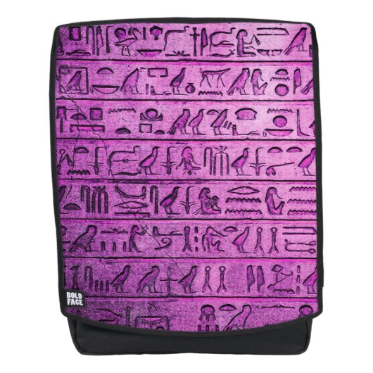 Alte ägyptische Hieroglyphen Lila Rucksack (Vorderseite)
