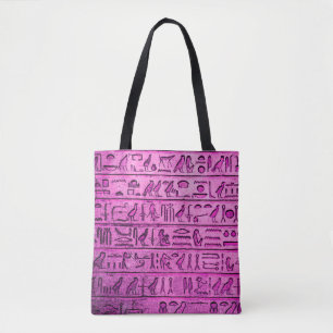 Alte ägyptische Hieroglyphen Lila Tote Beutel Tasche