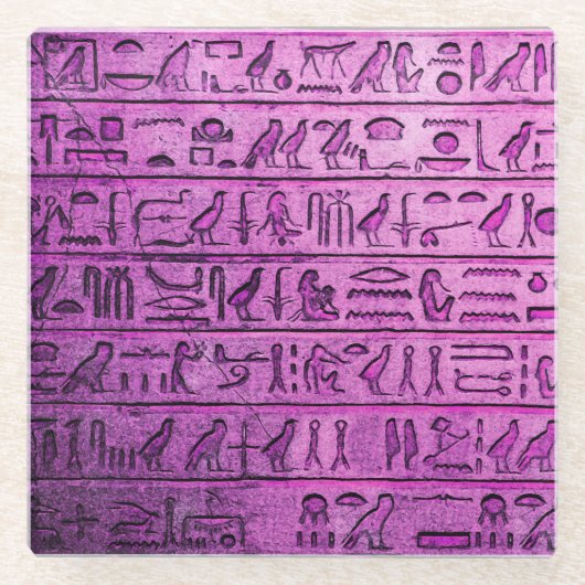 Alte ägyptische Hieroglyphen Lila Untersetzer (Vorderseite)