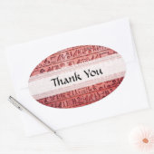 Alte ägyptische Hieroglyphen rot Ovaler Aufkleber (Umschlag)