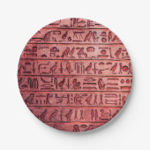 Alte ägyptische Hieroglyphen Rot Paper Teller (Vorderseite)