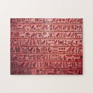 Alte ägyptische Hieroglyphen rot Puzzle