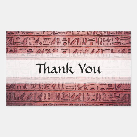 Alte ägyptische Hieroglyphen rot Rechteckiger Aufkleber (Vorderseite)