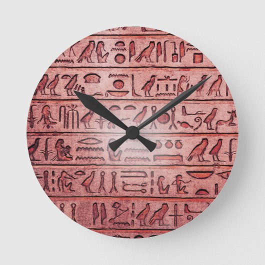 Alte ägyptische Hieroglyphen rot Runde Wanduhr (Vorderseite)