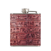 Alte ägyptische Hieroglyphen Rote Hüftflasche Flachmann (Rückseite)