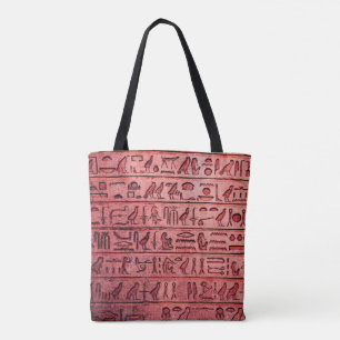 Alte ägyptische Hieroglyphen Rote Tote Tag Tasche