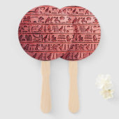 Alte ägyptische Hieroglyphen Roter Hand Fan Fächer (Vorne und Hinten)