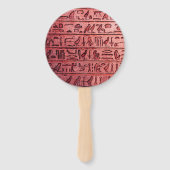 Alte ägyptische Hieroglyphen Roter Hand Fan Fächer (Vorderseite)