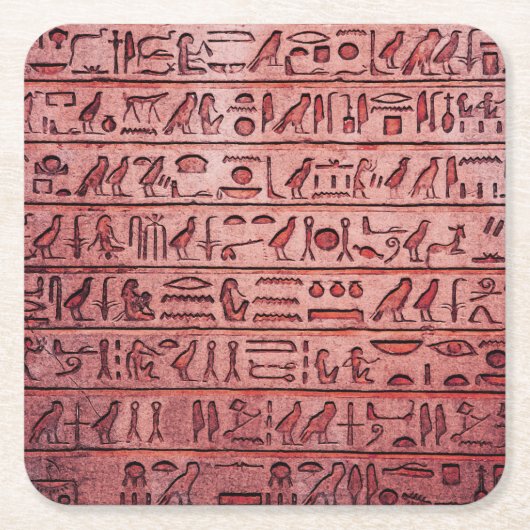Alte ägyptische Hieroglyphen Roter Platz Untersetz Rechteckiger Pappuntersetzer (Vorderseite)