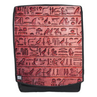 Alte ägyptische Hieroglyphen Roter Rucksack