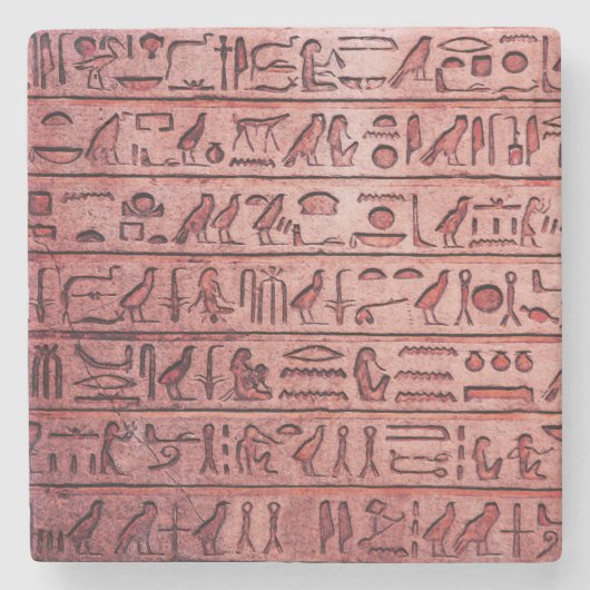 Alte ägyptische Hieroglyphen Roter Stein Untersetz Steinuntersetzer (Vorderseite)