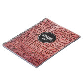 Alte ägyptische Hieroglyphen - Rotes Notebook Notizblock (Linke Seite)