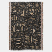 Alte ägyptische Hieroglyphen - Schwarz und Gold Decke (Vorderseite Vertikal)