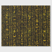 Alte ägyptische Hieroglyphen schwarzes Gold Geschenkpapier (Flach)