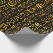 Alte ägyptische Hieroglyphen schwarzes Gold Geschenkpapier (Ecke)
