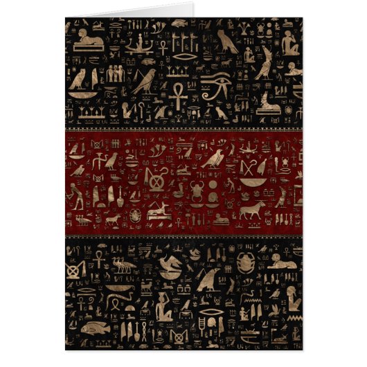 Alte ägyptische Hieroglyphen - schwarzes rotes (Vorne)