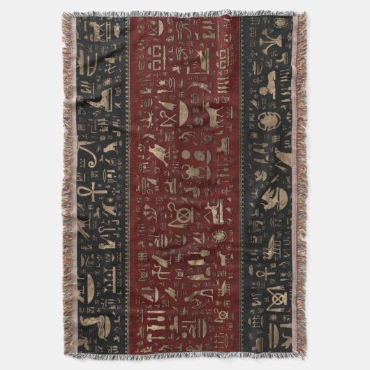 Alte ägyptische Hieroglyphen - schwarzes rotes Decke (Vorderseite Vertikal)