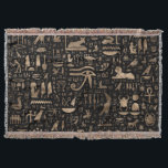 Alte ägyptische Hieroglyphen - Schwarzes und Gold Decke<br><div class="desc">Alte ägyptische Hieroglyphen - Schwarzes und Gold</div>