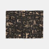 Alte ägyptische Hieroglyphen - Schwarzes und Gold Fleecedecke (Vorderseite (Horizontal))