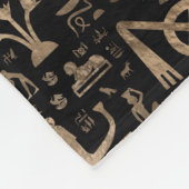 Alte ägyptische Hieroglyphen - Schwarzes und Gold Fleecedecke (Ecke)