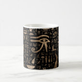 Alte ägyptische Hieroglyphen - Schwarzes und Gold Kaffeetasse (Mittel)