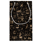 Alte ägyptische Hieroglyphen - Schwarzes und Gold Kleine Geschenktüte (Rückseite)
