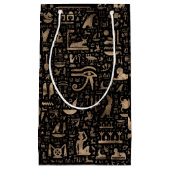 Alte ägyptische Hieroglyphen - Schwarzes und Gold Kleine Geschenktüte (Vorderseite)