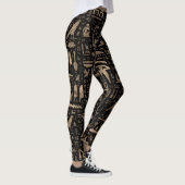 Alte ägyptische Hieroglyphen - Schwarzes und Gold Leggings (Rechts)