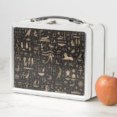 Alte ägyptische Hieroglyphen - Schwarzes und Gold Metall Brotdose (Beispiel)