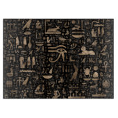 Alte ägyptische Hieroglyphen - Schwarzes und Gold Schneidebrett (Vorderseite)