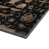 Alte ägyptische Hieroglyphen - Schwarzes und Gold Schneidebrett (Ecke)