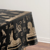 Alte ägyptische Hieroglyphen - Schwarzes und Gold Tischdecke (Beispiel)