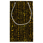 Alte ägyptische Hieroglyphen sind goldschwarz Kleine Geschenktüte (Rückseite)