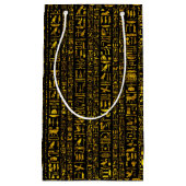Alte ägyptische Hieroglyphen sind goldschwarz Kleine Geschenktüte (Vorderseite)