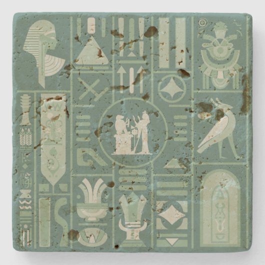 Alte ägyptische Hieroglyphen Steinuntersetzer (Vorderseite)