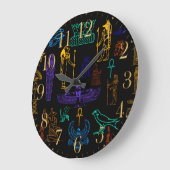 Alte ägyptische Hieroglyphen & Symbole Große Wanduhr (Winkel)
