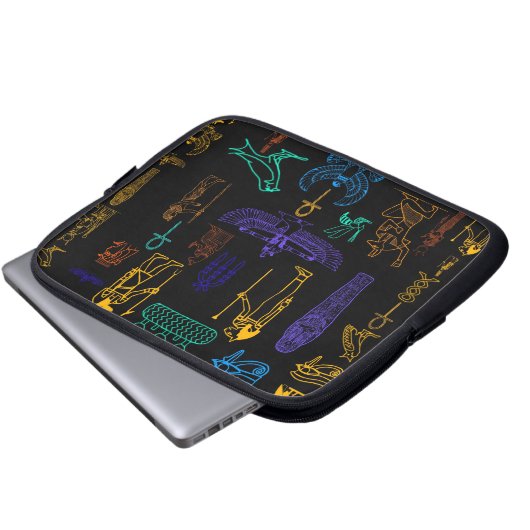 Alte ägyptische Hieroglyphen & Symbole Laptopschutzhülle (Vorne Knopf)
