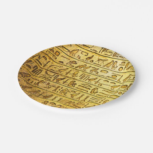Alte ägyptische Hieroglyphen Teller (Schrägansicht)