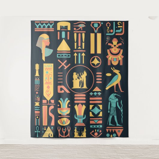 Alte ägyptische Hieroglyphen Wandteppich (Vorderseite)