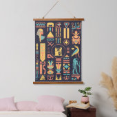 Alte ägyptische Hieroglyphen Wandteppich Mit Holzrahmen (Schlafzimmer)