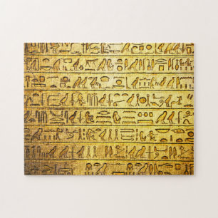 Alte ägyptische Hieroglyphen Yellow Jigsaw Puzzle