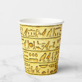 Alte ägyptische Hieroglyphen Yellow Paper Cup Pappbecher (Rückseite)