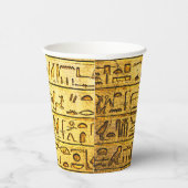 Alte ägyptische Hieroglyphen Yellow Paper Cup Pappbecher (Rechts)