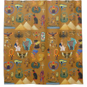 Alte ägyptische Hieroglyphie-Muster Hieroglyphi Duschvorhang (Vorderseite)
