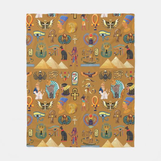 Alte ägyptische Hieroglyphie-Muster Hieroglyphi Fleecedecke (Vorderseite)