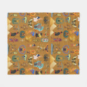 Alte ägyptische Hieroglyphie-Muster Hieroglyphi Fleecedecke (Vorderseite (Horizontal))