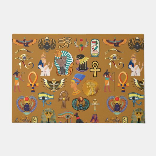 Alte ägyptische Hieroglyphie-Muster Hieroglyphi Fußmatte (Vorderseite)