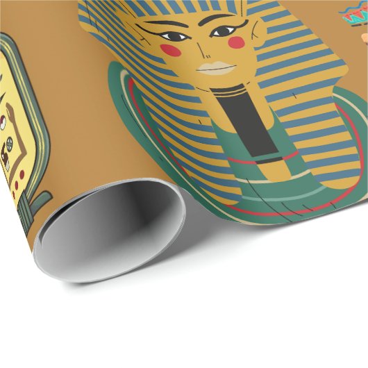 Alte ägyptische Hieroglyphie-Muster Hieroglyphi Geschenkpapier (Rolleneckpunkt)